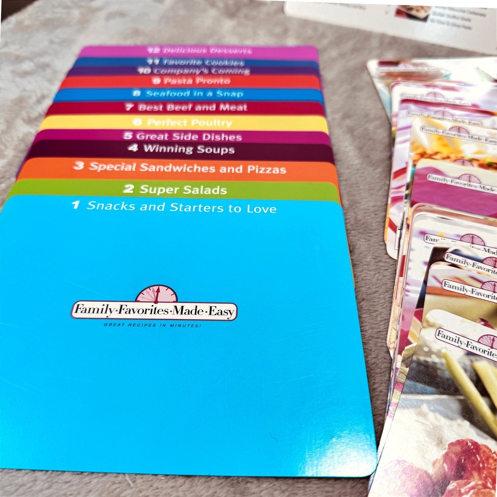 Time Life Recipe Cards Family Favorites Made Easy Set w Tabs Cooking Grannycore